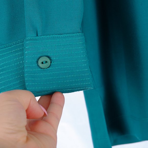 Soft Surroundings Green Long Sleeve Top Petite Medium - Picture 3 of 6